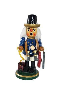 Vintage German Incense Smoker Wooden Fisherman With Dog 6”